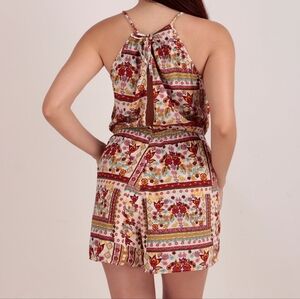 Coachella Collection Floral Halter Romper
